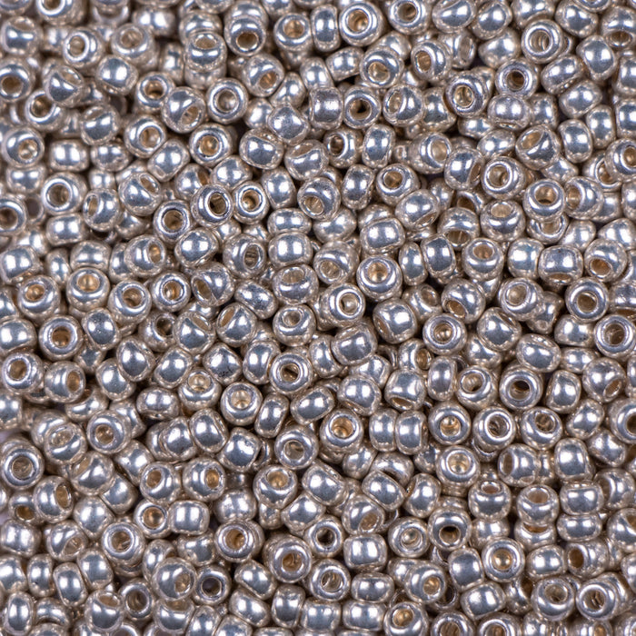 8/0 Preciosa Seed Beads - Metallic Silver