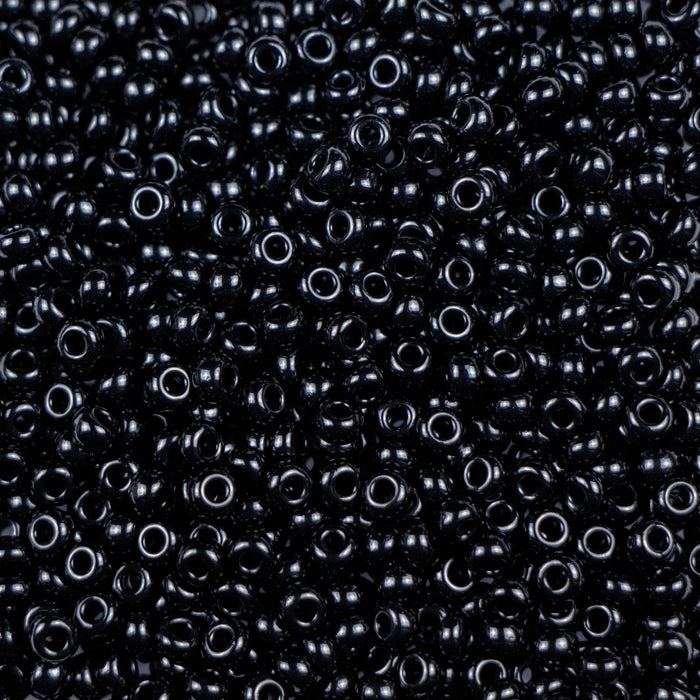 8/0 Preciosa Seed Beads - Opaque Black