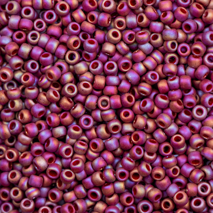 8/0 TOHO Seed Bead - Semi Glazed Rainbow - Dark Red