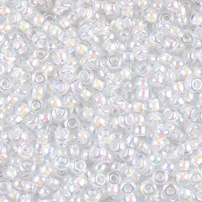8/0 Miyuki SEED Bead - White Lined Crystal AB