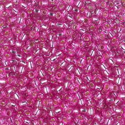 8/0 Miyuki SEED Bead - Duracoat Silverlined Dyed Pink Parfait