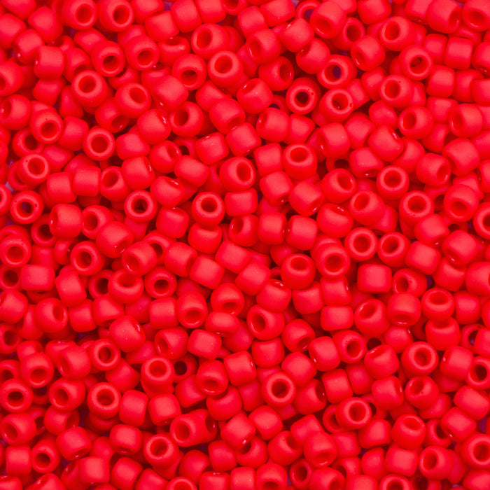 8/0 TOHO Seed Bead - Opaque-Frosted Cherry