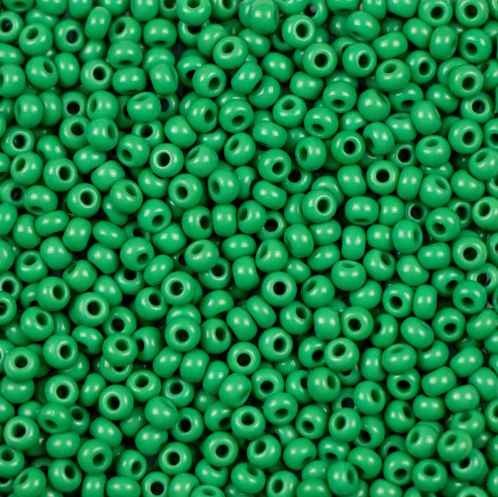 8/0 Preciosa Seed Beads - Opaque Green