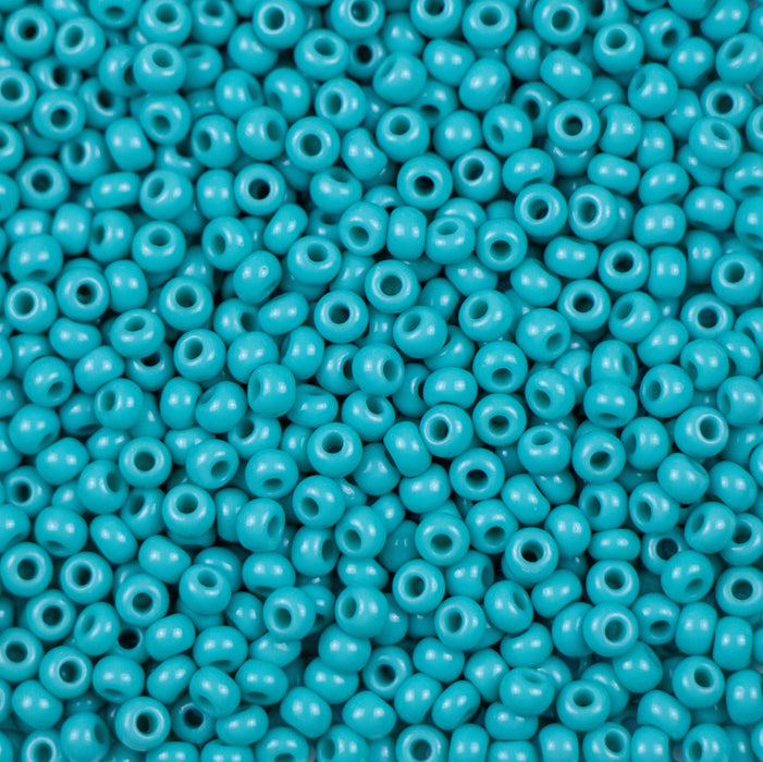 8/0 Preciosa Seed Beads - Opaque Green Turquoise