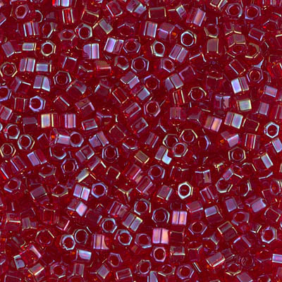 8/0 Cut Miyuki SEED Bead - Transparent Red Luster