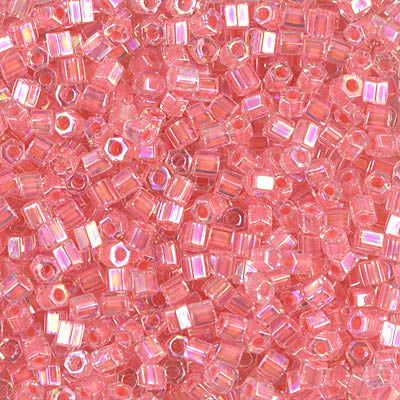 8/0 Cut Miyuki SEED Bead - Salmon Lined Crystal AB