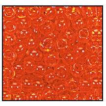 10/0 Preciosa Seed Beads - Transparent Dark Orange