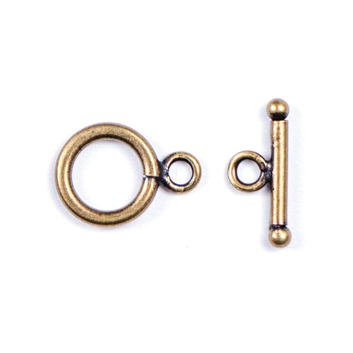 9mm Simple Toggle Clasp Set - Antique Brass Plated***