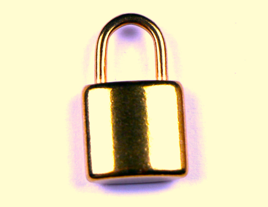 Gold Lock Charm Pendant - Gold***