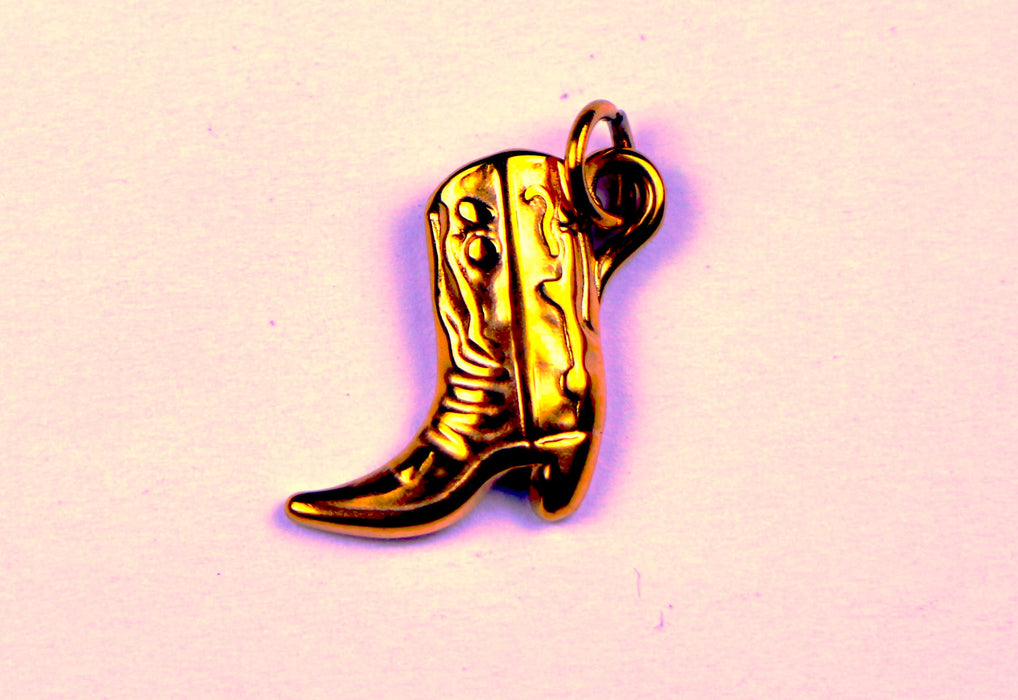 15mm Cowboy Boot Charm Pendant - Gold***