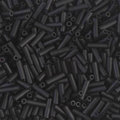 6mm Miyuki BUGLE Beads - Matte Black