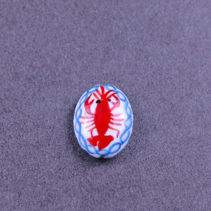 21mm x 16mm Ceramic Oval Bead with Lobster***