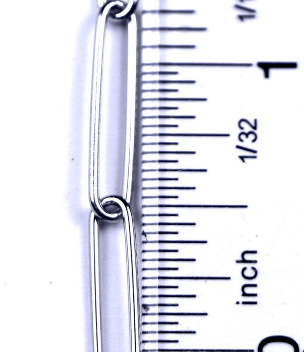 Small Elongated Paperclip Chain - Stainless Steel***