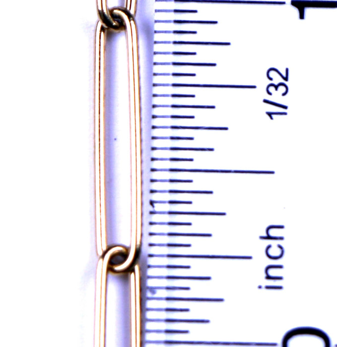 Small Elongated Paperclip Chain - Waterproof Gold***