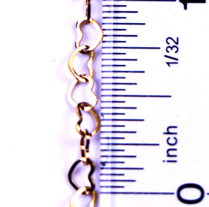 5mmx3mmx0.5mm Heart Chain - Waterproof Gold***