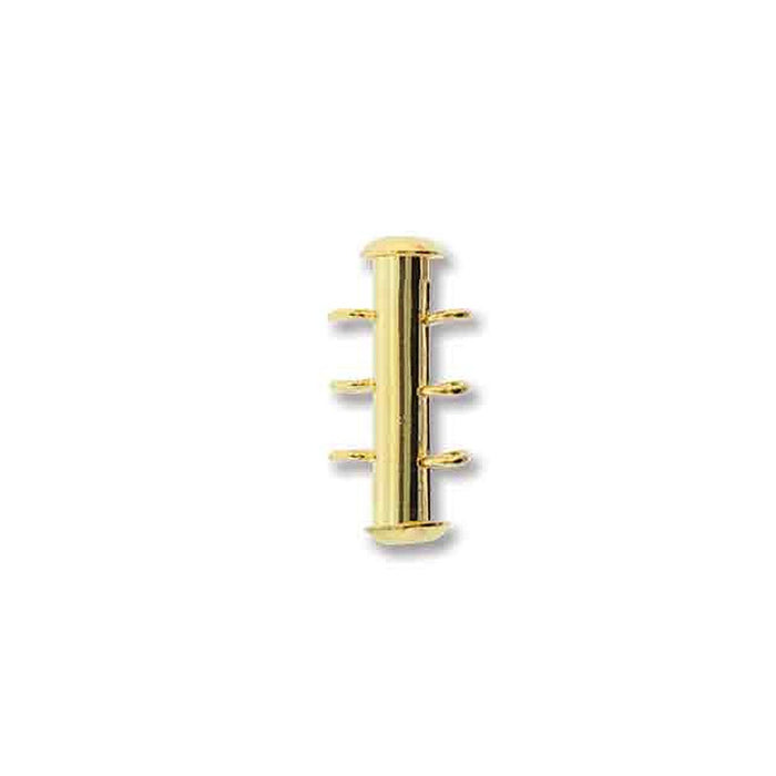 21mm Clasp 3-Strand Vertical Loop - Gold Plate
