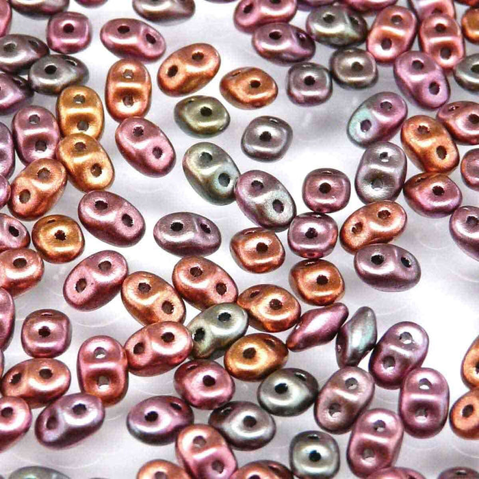 2.5mm x 5mm SUPERDUO Bead - Crystal Orange Rainbow