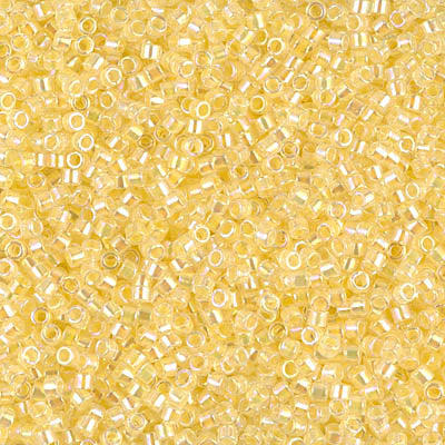 5 Grams of 11/0 Miyuki DELICA Beads - Light Yellow Lined Crystal AB