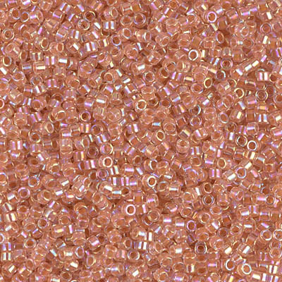 5 Grams of 11/0 Miyuki DELICA Beads - Dark Peach Lined Crystal AB