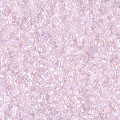 5 Grams of 11/0 Miyuki DELICA Beads - Pink Lined Crystal AB