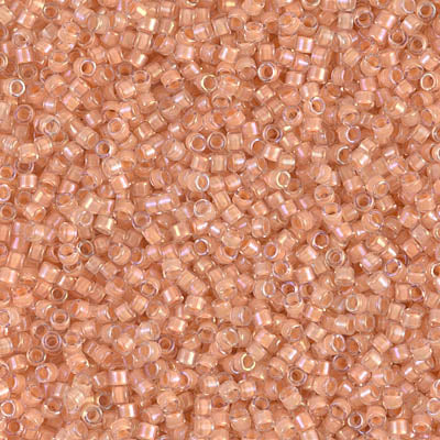 5 Grams of 11/0 Miyuki DELICA Beads - Light Peach Lined Crystal Luster
