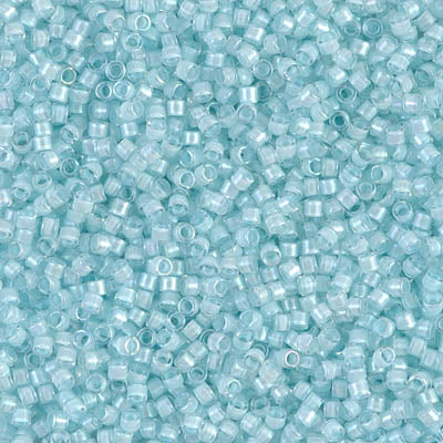 5 Grams of 11/0 Miyuki DELICA Beads - Aqua Mist Lined Crystal Luster