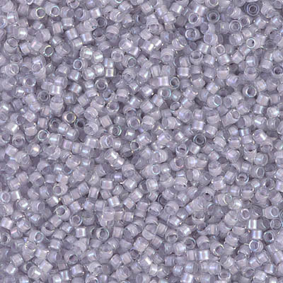 5 Grams of 11/0 Miyuki DELICA Beads - Pale Violet Lined Crystal Luster