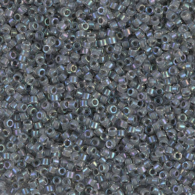 5 Grams of 11/0 Miyuki DELICA Beads - Grey Lined Crystal AB