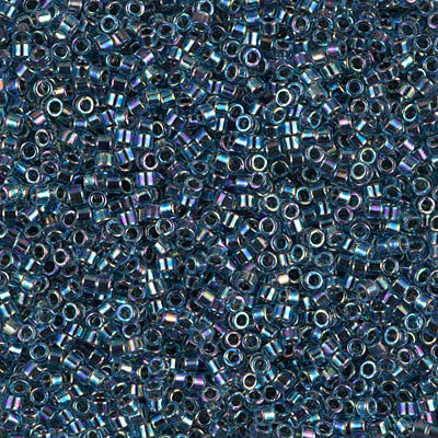 5 Grams of 11/0 Miyuki DELICA Beads - Blue Lined Aqua AB