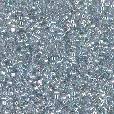 5 Grams of 11/0 Miyuki DELICA Beads - Transparent Light Marine Blue Gold Luster
