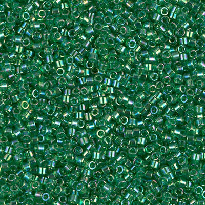 5 Grams of 11/0 Miyuki DELICA Beads - Transparent Green AB