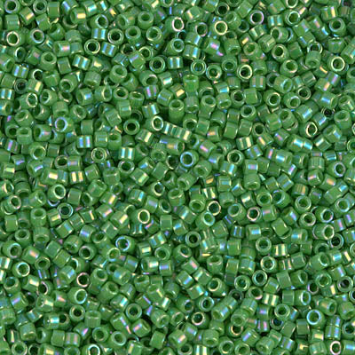 5 Grams of 11/0 Miyuki DELICA Beads - Opaque Green AB