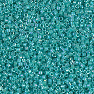 5 Grams of 11/0 Miyuki DELICA Beads - Opaque Turquoise Green AB