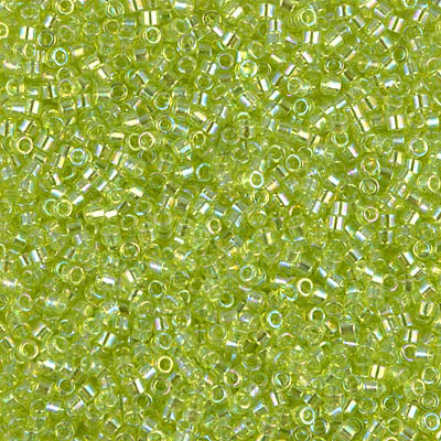 5 Grams of 11/0 Miyuki DELICA Beads - Transparent Chartreuse AB