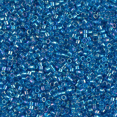5 Grams of 11/0 Miyuki DELICA Beads - Transparent Capri Blue AB