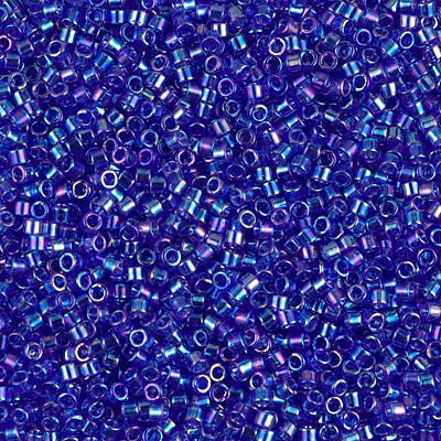 5 Grams of 11/0 Miyuki DELICA Beads - Transparent Cobalt AB