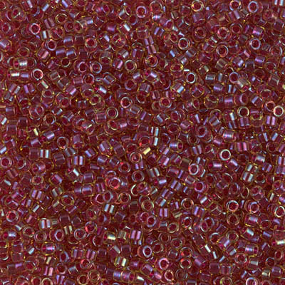 5 Grams of 11/0 Miyuki DELICA Beads - Cranberry Lined Light Topaz Luster
