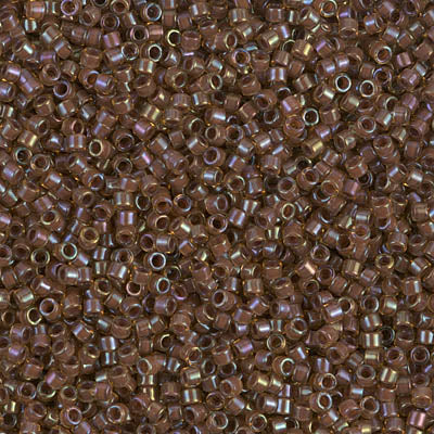 5 Grams of 11/0 Miyuki DELICA Beads - Cinnamon Lined Topaz Luster
