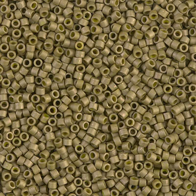 5 Grams of 11/0 Miyuki DELICA Beads - Matte Opaque Golden Olive Luster