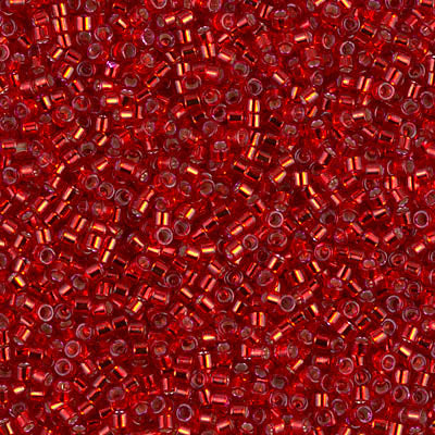11/0 Miyuki DELICA Bead Pack - Dyed Silverlined Red