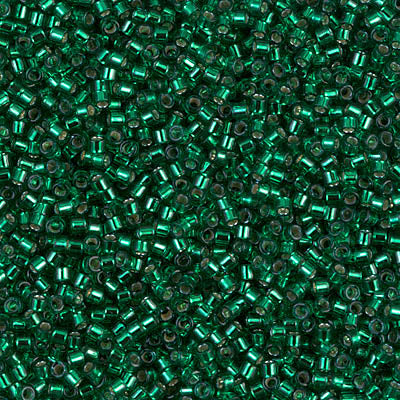 11/0 Miyuki DELICA Bead Pack - Dyed Sliverlined Emerald