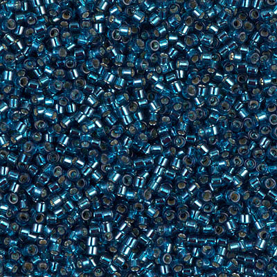 5 Grams of 11/0 Miyuki DELICA Beads - Dyed Silverlined Blue Zircon
