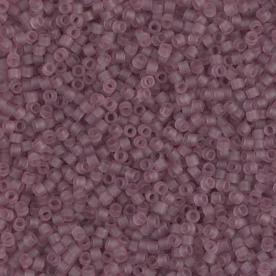 5 Grams of 11/0 Miyuki DELICA Beads - Matte Transparent Smoky Amethyst