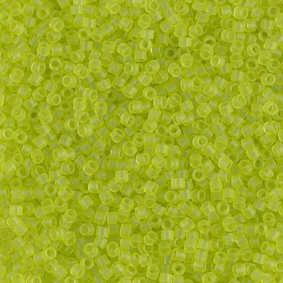 5 Grams of 11/0 Miyuki DELICA Beads - Matte Transparentans Chartreuse