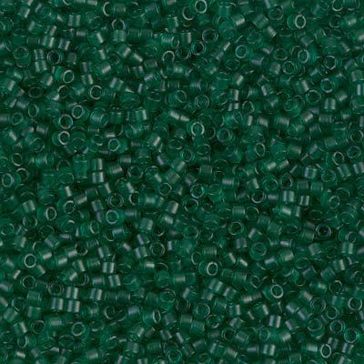 5 Grams of 11/0 Miyuki DELICA Beads - Dyed Semi-Frosted Transparent Emerald