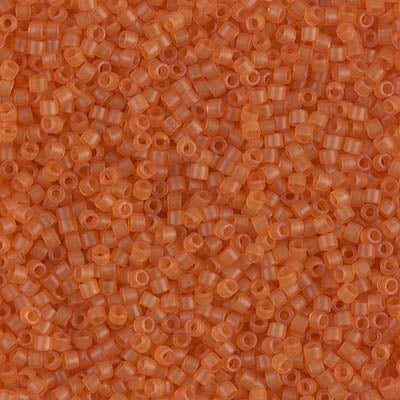 5 Grams of 11/0 Miyuki DELICA Beads - Dyed Semi-Frosted Transparent Amber