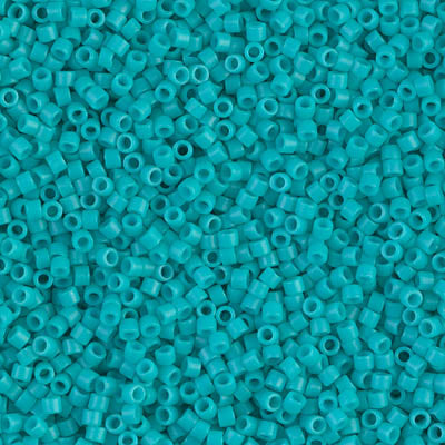 5 Grams of 11/0 Miyuki DELICA Beads - Dyed Semi-Frosted Opaque Turquoise Green
