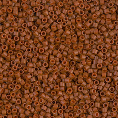 5 Grams of 11/0 Miyuki DELICA Beads - Dyed Semi-Frosted Opaque Sienna