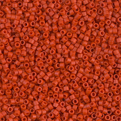 5 Grams of 11/0 Miyuki DELICA Beads - Dyed Semi-Frosted Opaque Cinnabar