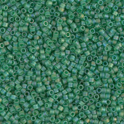 5 Grams of 11/0 Miyuki DELICA Beads - Matte Transparent Green AB